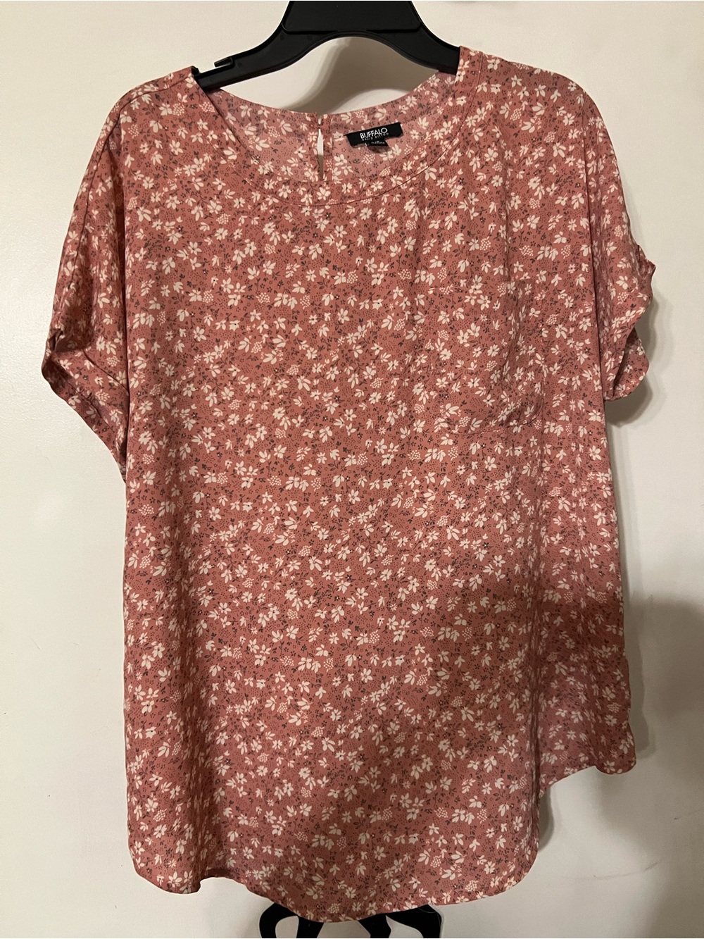 Buffalo David Bitton Dusty Rose Floral Short Sleeve Blouse